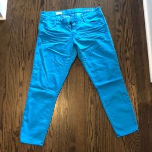 GAP blue turquoise jean capri ankle pants
